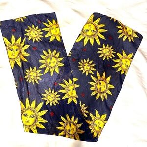 Celestial sun moon stars silky scarf